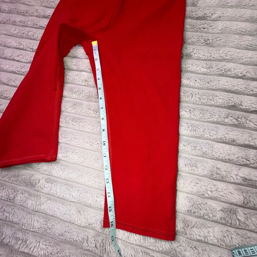Alo Yoga Women Small Alosoft High-Waist Iconic 90's Capri Red Legging Long Short